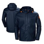 Helly Hansen Workwear Men's Gale Waterproof Rain Jacket, Navy, 3XL