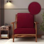 Decorian Soft Velvet Stretchable Printed Solid Sofa Slipcovers, Wooden Sofa Seat Cover, Sofa Back Cushion Covers (Pack of 10, Velvet Maroon)