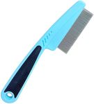 LLTGMV Flea Comb with Rubber Handle, Flea and Tick Comb for Dogs & Cats, Dog Comb for Grooming