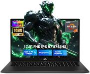 NIMO 17.3" IPS-Gaming-Laptop, AMD Ryzen 7 8745HS Up to 4.9GHz Beat R9 7940HS 16GB RAM 1TB SSD Radeon 780M-Graphics, WiFi 6E USB4 Backlit Keyboard Fingerprint, Win 11 PC for Work & Play 2-Yr Warranty
