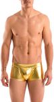 Gary Majdell Sport Mens New Solid Hot Body Boxer Swimsuit, Liquid Gold, Medium