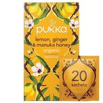 Pukka Lemon Ginger and Manuka Honey Tea, 20 Tea Bags