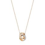 Swarovski Further pendant, Pavé, Intertwined circles, White, Rose-gold tone plated