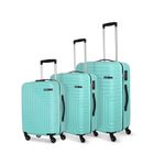 American Tourister Ivy Nxt 3PC Set Hardside Polycarbonate Check-in Suitcase with Multi-Stage Telescopic Trolley and Mounted TSA Lock for Women & Men - Pale Turq