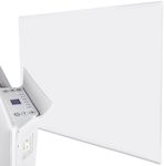 MYLEK Panel Heater Radiator Electric 1.2kW - Daily and Weekly Timer, Thermostat - Wall Mounted Slimline White Space Heater for Bathroom, Office, Bedroom, Garage (1200 Watt) Lot 20 Compliant