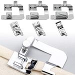 DECARETA 6 Sewing Machine Presser Kit,3 Narrow Rolled Hem Sewing Machine Presser Foot (3/4/6mm),3 Rolled Hem Pressure Foot Sewing Machine Presser Foot Hemmer Foot Set (4/8,6/8,8/8Inch) for Household