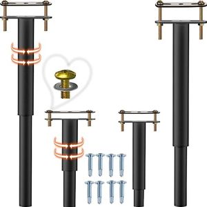 FafdBinm 4PC Bed Frame Support Legs Stabilizer Replacement Universal Slat Reinforcement 10-17.5 inch Black