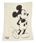 Barefoot Dreams CozyChic Unisex Classic Mickey Mouse Baby Blanket Disney Series- Cream/Carbon