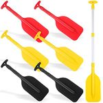 Threan 6 Pieces Telescoping Paddle 42.7 Inch Adjustable Length Boat Oars Anti Slip Aluminum Plastic Canoe Paddle for Kayak Canoe Inflatable Boat Dinghy Summer River Fishing Boating, Yellow Red Black