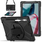 Junfire for Lenovo Tab P11 Pro Gen 2 Case 11.2 inch, Heavy Duty Rugged Case for Lenovo P11 Pro (2nd Gen) 2022 Tablet with Hand Strap Kickstand Shoulder Belt for TB-132FU/TB-138FC-Black