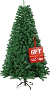 7FT Pre-Lit Christmas Tree – Artificial Pine with LED Lights