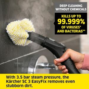 Kärcher SC 3 EasyFix Steam Cleaner – Compact Home Steam Cleaning