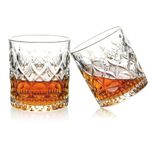 Homeprism - 320 ml Classic Whiskey Glasses Set of 2 pcs, Barware Glasses for Scotch, Bourbon, Whiskey, Cocktail- Old Fashioned Cocktail Tumblers