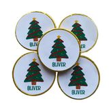 5 x Personalised Christmas Tree Chocolate coins. Milk Chocolate Christmas coins. Stocking filler. Secret Santa. Christmas Chocolate