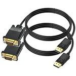 DisplayPort to VGA Cable 6 Ft, 2-Pa