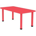 Intra Kids Strong and Sturdy Table Without Chairs - Rectangle (Red), Medium, (115)