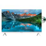 EMtronics 32 inch HD LED TV with Built-in DVD Player, Freeview, HDMI, USB Media Player, COAXIAL, AUX, PVR Recording - White