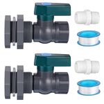 3/4 Inch Rain Barrel Valve PVC Garden Faucet Connector Kit with Bulkhead Fitting and Hose Adapter, Rain Barrel Spigot Kit Rain Barrel Diverter Kit for Water Tanks, Aquariums,Pools, (DN20-2pcs)