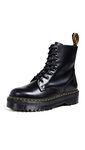 Dr. Martens Unisex Jadon Classic Boots, Black (Black Polished Smooth 001), 4 UK