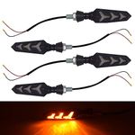 Ramanta Bike Indicators 4PCs Bike Motorcycle Indicators Turn Signal Lights Motorbike Turning Indicators 12V 12 LEDs Bulbs Compatible with Apache RTR 180 (Light Color: Amber)