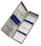 Dental Surgical Autoclave Sterilization Cassette Box Container with Silicon Racks for 5 Instruments - Stainless Steel