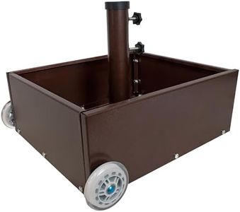 Sunnydaze 100 lb Outdoor Umbrella Base with Wheels - Patio Umbrella Stand Planter for Patio Umbrellas with 2" Diameter Poles - Bronze