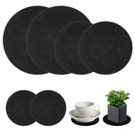 Molain 6Pcs Plant Saucers, Round Felt Double Sided Absorbent Tray 4/6/8 inch Waterproof Plant Pot Mat for Gardening, Indoor, Coasters, Outdoor Pots, DIY Craft Supplies(Black)