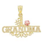 Gold #1 Grandma Charm - 10 Karat Solid Gold