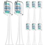 Replacement Brush Heads Compatible with Philips Sonicare Toothbrush, C2 Plaque Defence Toothbrush Head with Densely Clustered Bristles for Whiter Teeth - Standard Sonic Brush Heads x8