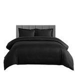 300 Thread Count Stripes Duvet Cover Set 100% Egyptian Cotton with matching pillow). King/California King Black