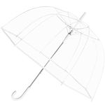 The Weather Station Clear Dome Umbrella, Transparent Bubble Umbrellas for Rain, Windproof and Waterproof for Adults or Kids Perfect for Travel or Wedding, See Through 52 Inch Arc, White, 52 Inch Arc,