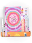 Doodle A5 Planner Kit - Start Anytime of the Year Planner | 216 Pages, 12 Months | 16 Activity Pages | 1 Pen | 1 Keychain | 180+ Stickers | 4 Notecards | 4 Quote Cards | Gift Set (Joyful Sparkle)