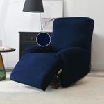 HOKIPO 1 Seater Recliner Sofa Cover, 210GSM Thick T-Type Jacquard, Navy Blue (AR-4972-NBL)