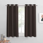 PONY DANCE Blackout Curtain Panels - Thermal Insulated Room Darkening Drapes Energy Saving Window Treatments Draperies for Small Window, 42 by 45 inches, Chocolate Brown, 2 Pcs