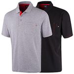 Lee Cooper LCTS011 Men's Pique Polo Shirt, Grey Marl, M