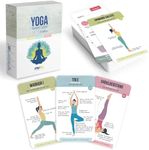 merka Yoga Cards, 50 Yoga Deck Flashcards with Asana Poses for Class Sequencing and Practice, Sanskrit and Cues for Beginners, Teachers, Women Workout Fitness Ideal Gift