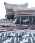 TRIBECA LIVING WIRE170SHEETQU Winter Reindeer Flannel Deep Pocket Sheet Set, Queen