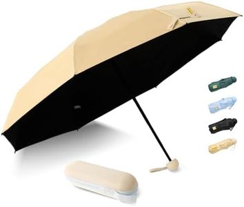 Collaholic Small Mini Umbrella Compact for Kid and Adult Folding Sun Umbrellas Uv Protection and windproof for Travel (Warm White)