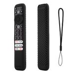 Caldipree Silicone Remote Cover Case Pouch Sleeve Compatible for TCL iFFALCON Smart LED TV Remote Cover with Loop (Black)