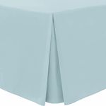 Linen Home Box Pleated Base Valance Sheet SuperKing Bed Skirt Platform Valance Sheets Spa Blue, Microfiber Soft Brushed Easy Care Non Iron (Super King, Spa Blue)