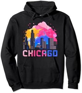 Chicago Skyscape Retro Illinois Gift Idea Vintage Pullover Hoodie