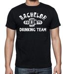 Funchious Bachelor Party Drinking Team, Stag Guys Night Out Wedding Unisex T-Shirt (Small, Black)