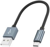 CableCreation Short Micro USB Cable, USB to Micro USB 24 AWG Triple Shielded Fast Charger Cable, Compatible with TV Stick, PS4, Chromecast, Power Bank, Android Phone, 0.5FT/6 inch Grey