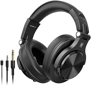 OneOdio Casque Bluetooth sans Fil BT5.2 avec 72 Heures A70, Réduction de Bruit CVC 8.0, 3 Câbles, Léger Confortable, Pliable, Partage de Musique, Compatible Téléphone, DJ, Piano, Guitare (Noir)