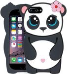 Dumkery Cute iPhone 7 Plus Case, Panda iPhone 8 Plus Case, Funny iPhone 6 Plus Case, iPhone 6s Plus Case, 3D Cartoon Animals Soft Silicone Shockproof Case Cover Skin for Girl Kids Women