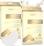 AZURE 24K Gold & Retinol Anti Aging Under Eye Patches - Firming, Restoring & Deeply Hydrating Eye Mask - Reduces Fine Lines, Wrinkles, Dark Circles & Puffiness - Skin Care Made in Korea - 10 Pairs