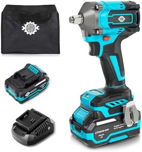 HeroJet Cordless Impact Wrench High Torque, 442.5Ft-lbs, 1/2" Brushless Impact Gun, 2450RPM High Torque Gun, 4.0 Ah Battery, Electric Impact Motor Variable Speeds for Car/Truck/RV/Mower, 20V