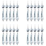 H&D HYALINE & DORA 25pcs 55mm Crystal Replacement Clear Chandelier Icicle Prisms with Octagon Crystal Bead for Lamp Decoration