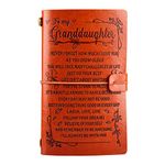 Herisa To My Granddaughter Leather Journal I'LL ALWAYS BE WITH YOU- Gifts for Granddaughter 136 Page Travel Diary Journal Sketch Book Graduation Back to School Gift for Girl …