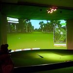 QUTBAG Golf Simulator Impact Screens Installed on Golf Hitting Net Frame, Sim Ball Simulator Impact Display Projection Screen Cloth for Outdoor Indoor Home Golf Training 3m*1m